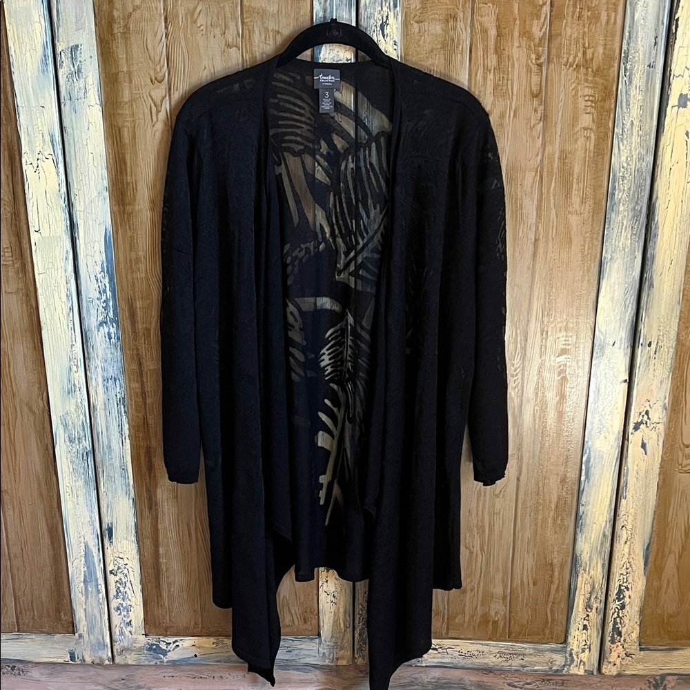 Black Open-Front Women's Sweater